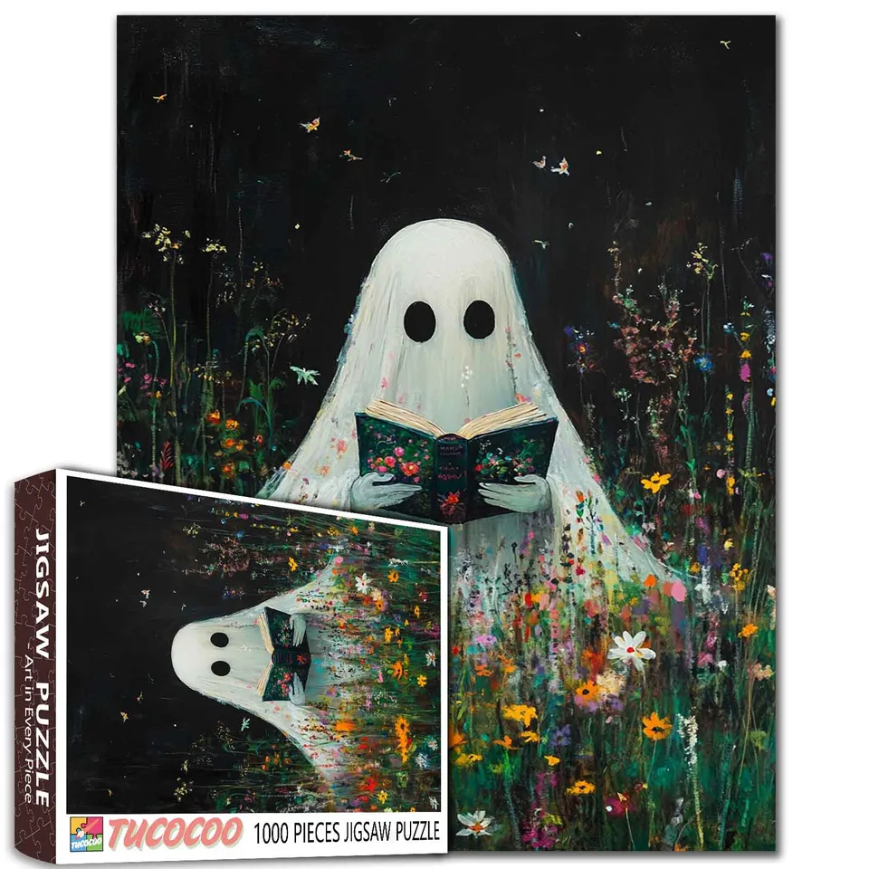tucocoo-ghost-reading-wildflowers-puzzle-1000-teile-geist image 1