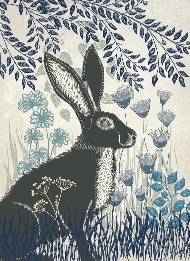 otter-house-fab-funky-country-lane-hase-gru-karte-blanko image 1