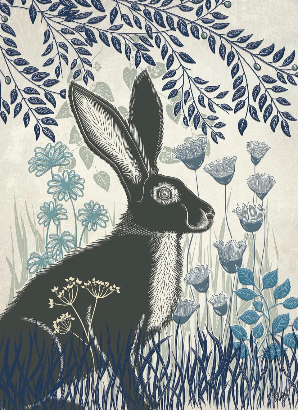 otter-house-fab-funky-country-lane-hase-gru-karte-blanko image 1