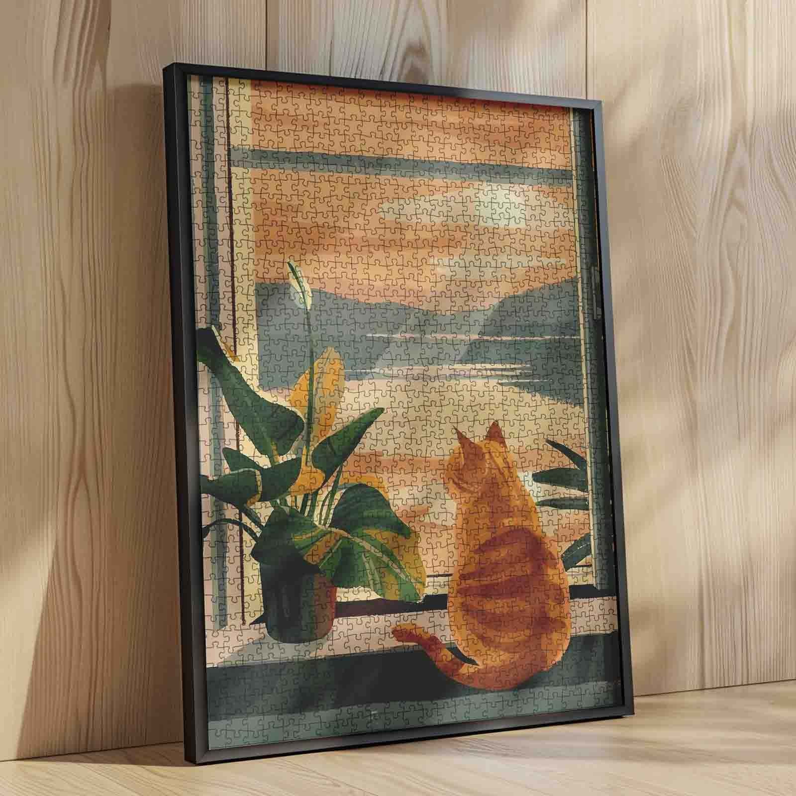 tucocoo-cat-watching-sunset-window-puzzle-1000-teile-katze image 4