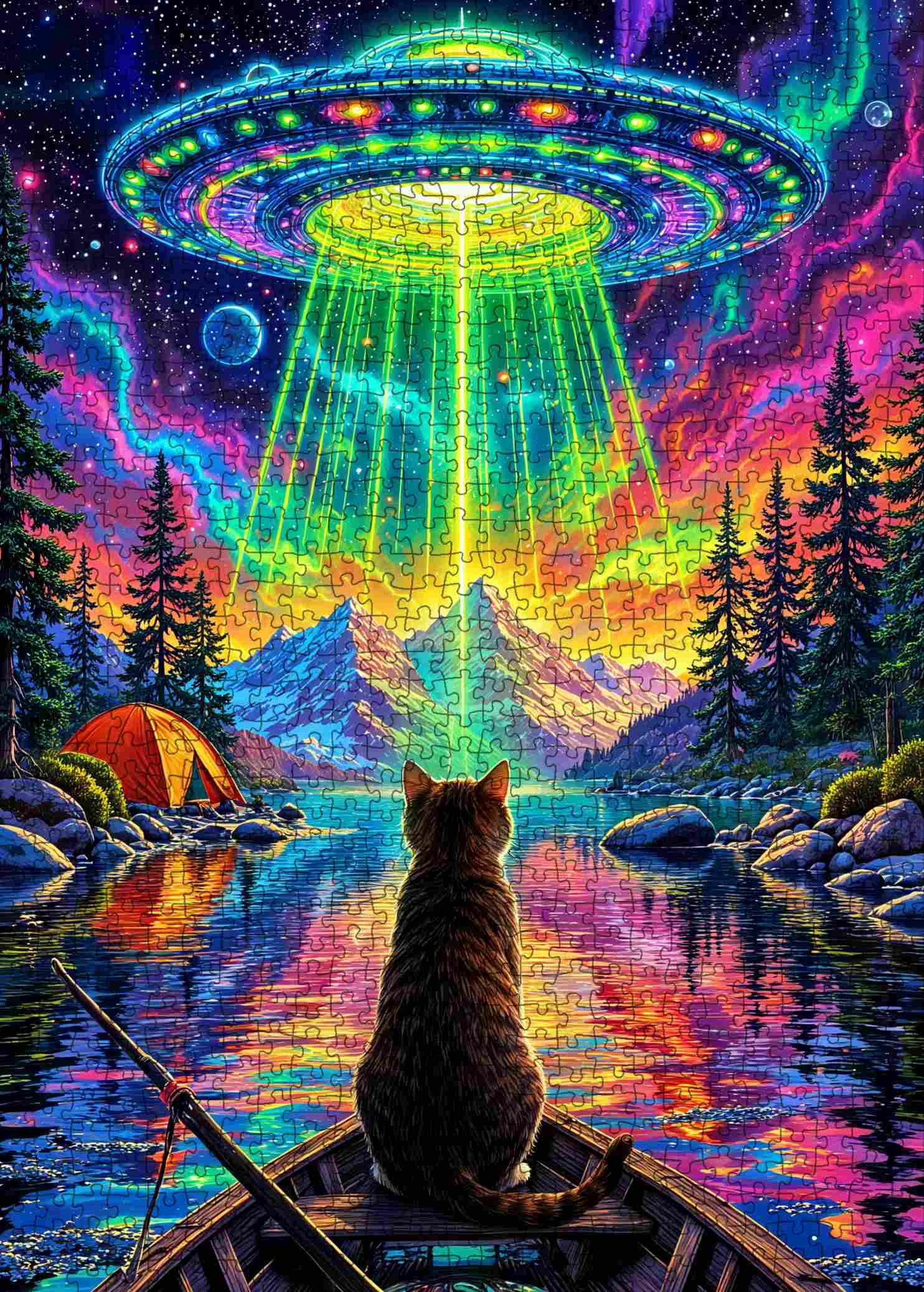 tucocoo-alien-light-mountain-lake-puzzle-1000-teile-nacht image 2