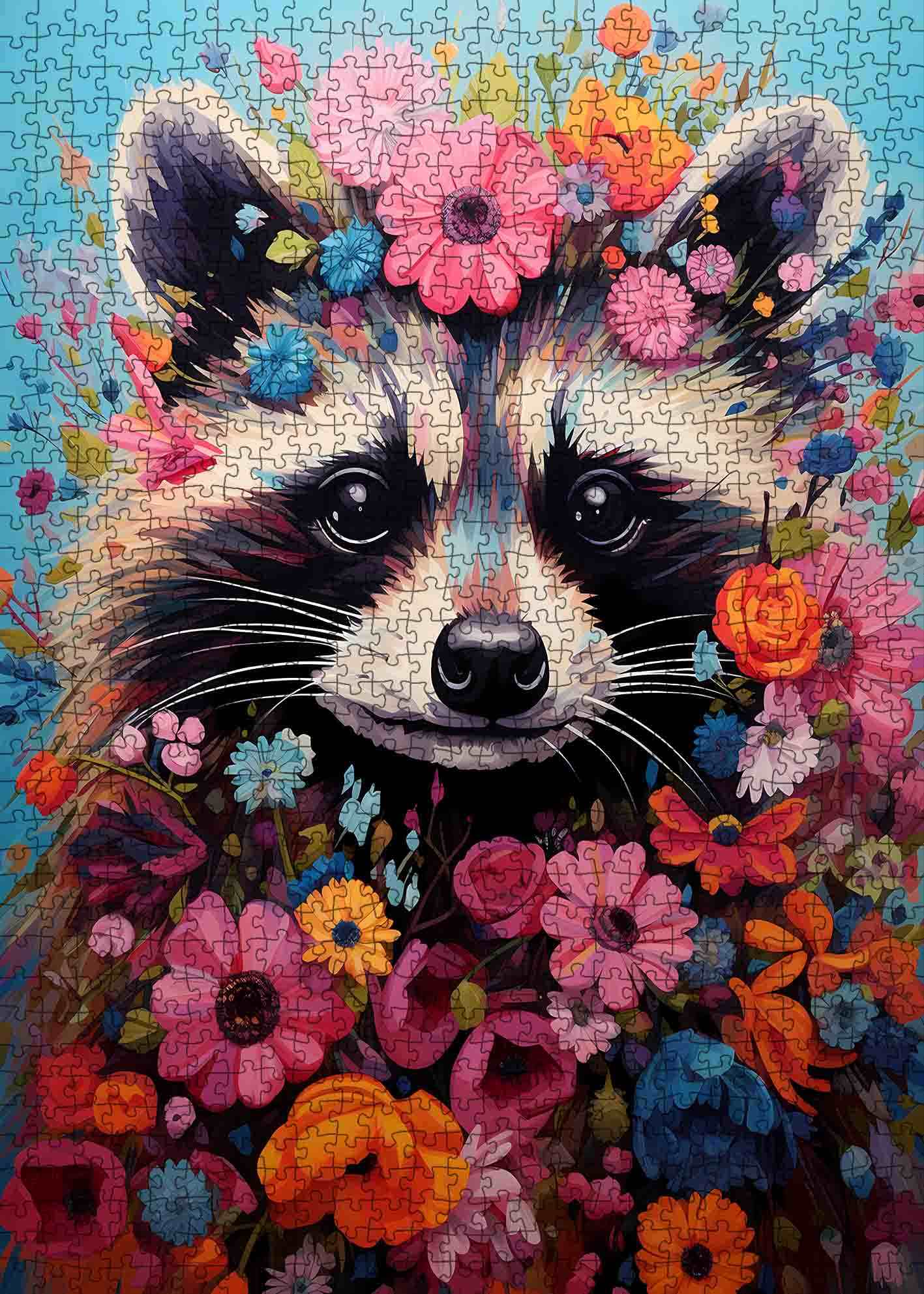 tucocoo-raccoon-with-flowers-puzzle-1000-teile-waschb-r image 2