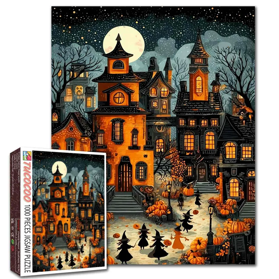 tucocoo-haunted-halloween-street-puzzle-1000-teile-halloween image 1