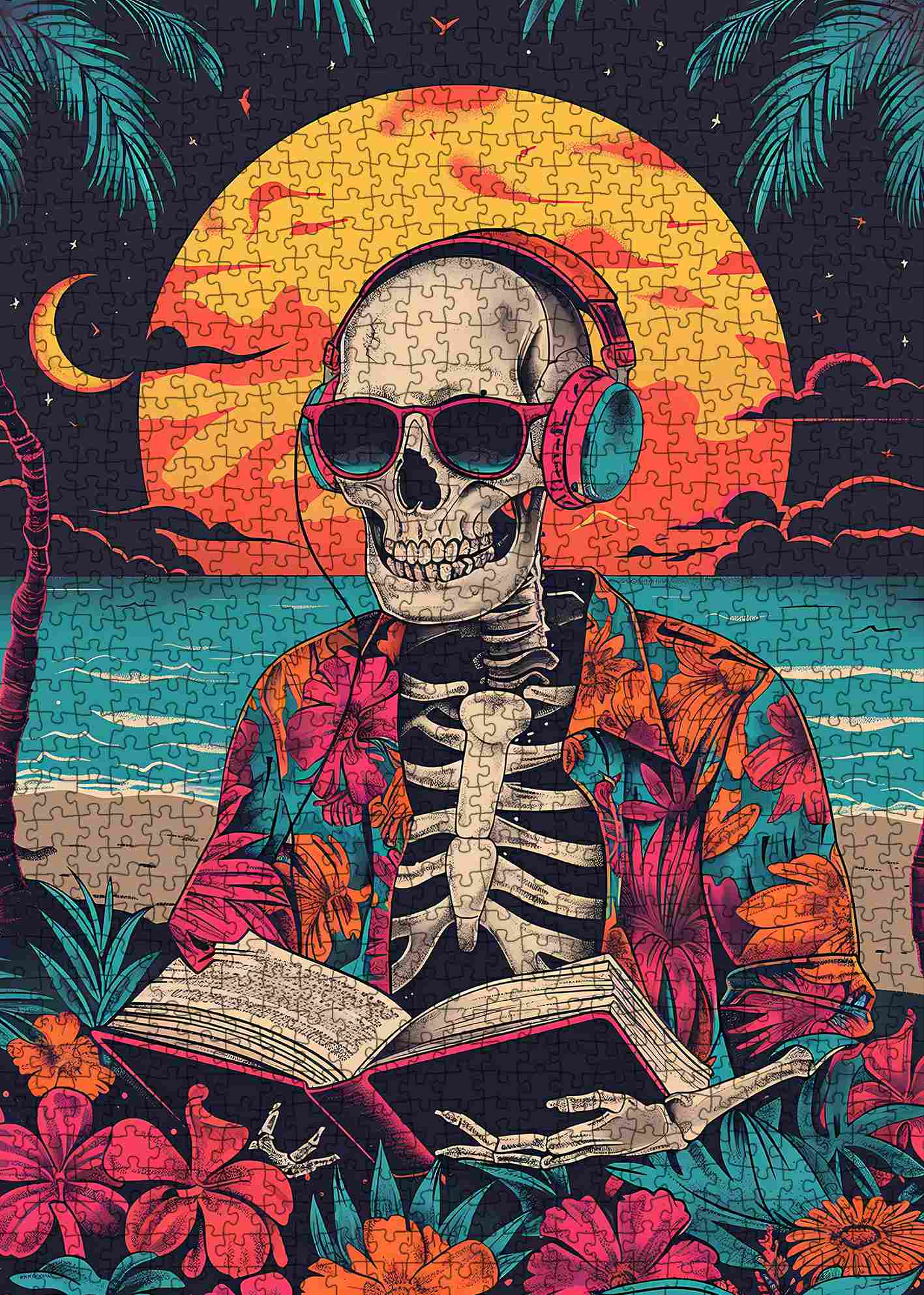 tucocoo-skeleton-sunset-beach-puzzle-1000-teile-strand image 2
