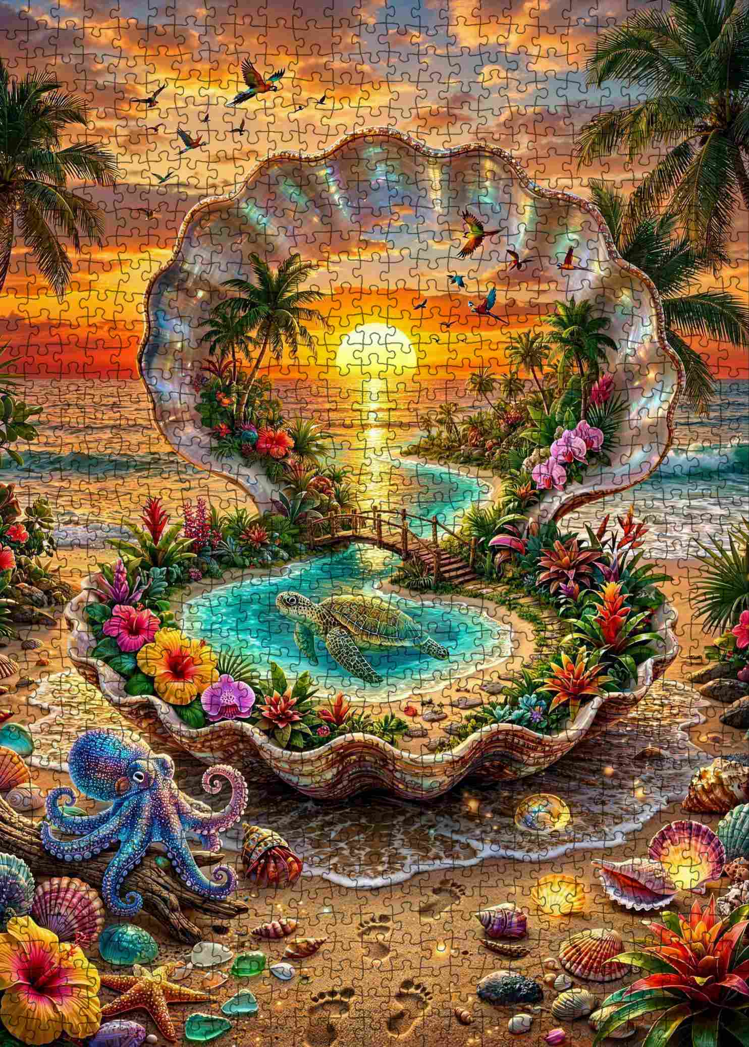 tucocoo-jigsaw-puzzles-tropical-shell-lagoon-puzzle-1000-teile image 2