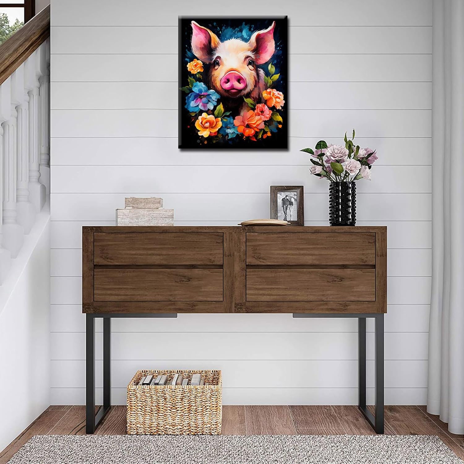 tucocoo-cute-piglet-and-flowers-malen-nach-zahlen-schwein image 3