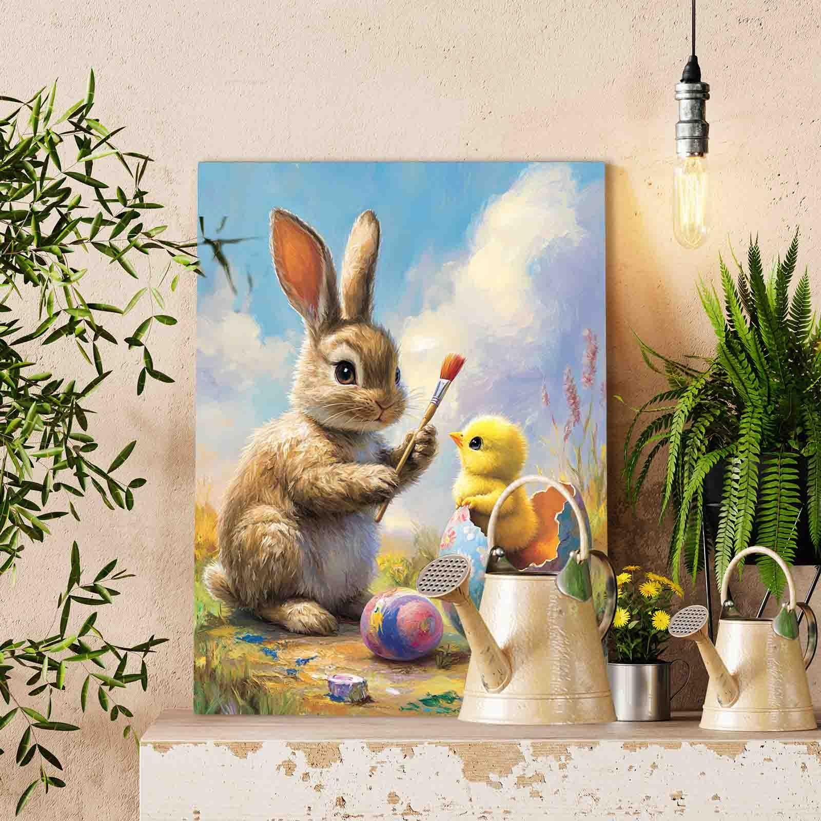 tucocoo-bunny-and-chick-s-first-painting-malen-nach-zahlen-40x50 image 2