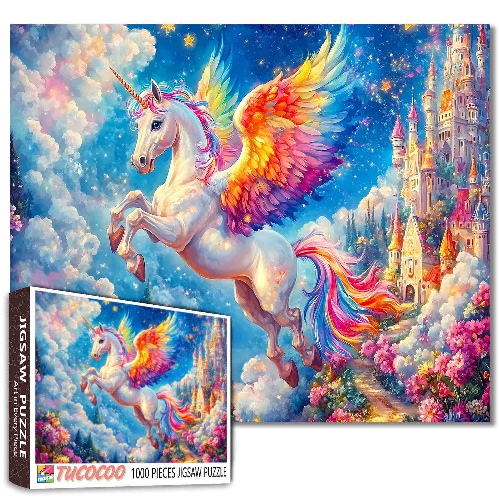 tucocoo-unicorn-puzzle-1000-teile-regenbogen-fantasy image 1