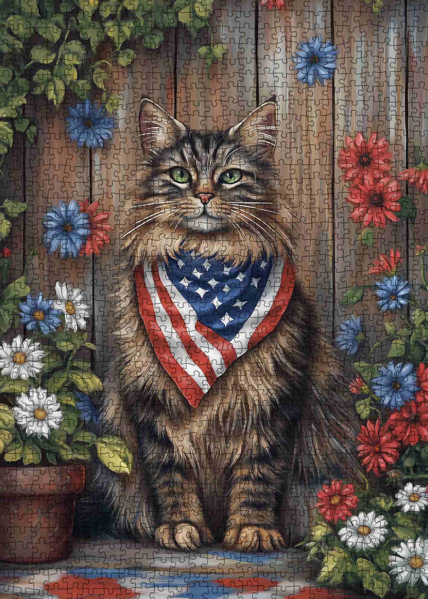 tucocoo-patriotic-garden-cat-portrait-puzzle-1000-teile-katze image 2