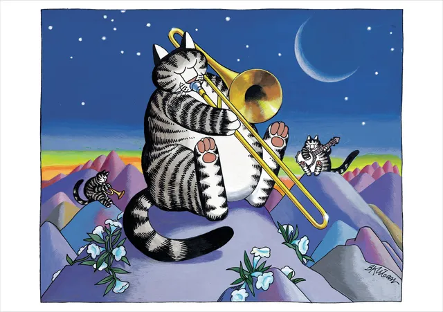 b-kliban-geburtstagskarte-moonlight-serenade-katzen-humor image 1