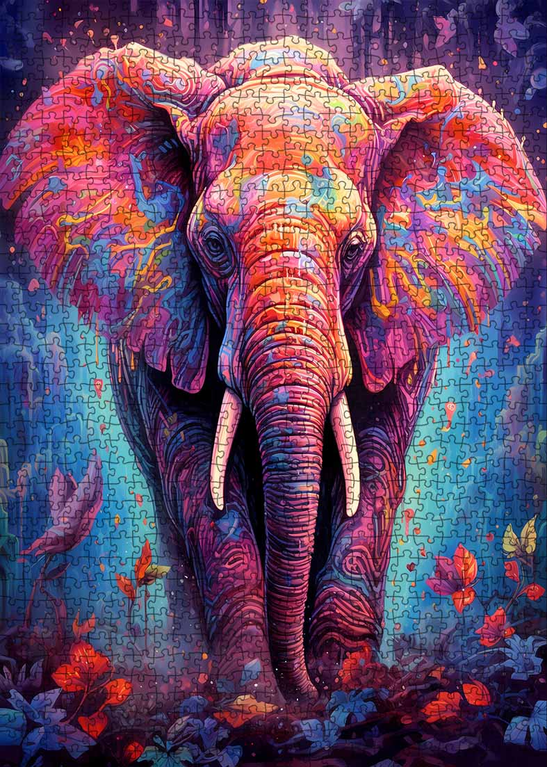 tucocoo-colorful-elephant-puzzle-1000-teile-erwachsene-bunt image 2