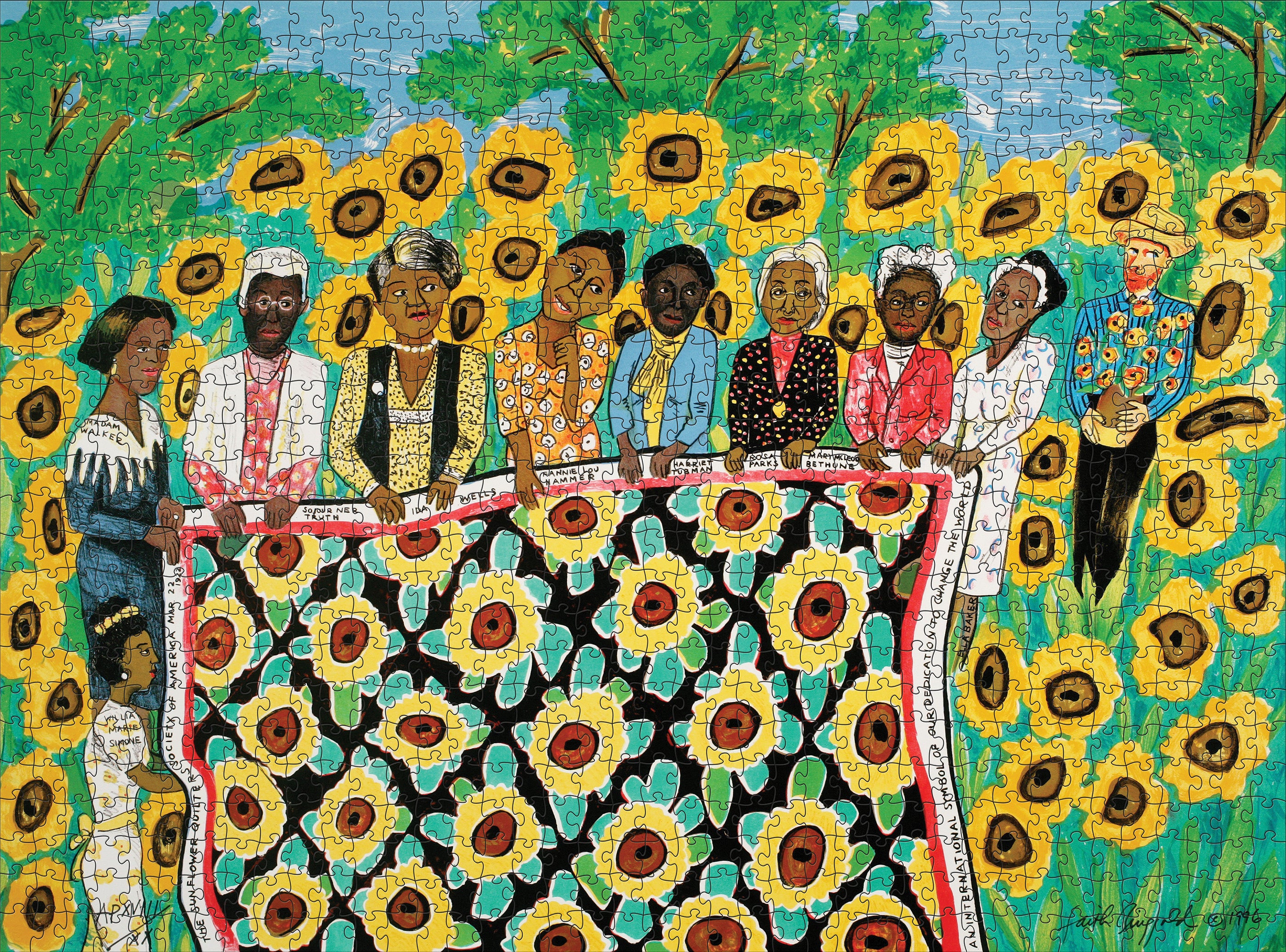 pomegranate-sunflower-quilting-bee-at-arles-puzzle-1000-teile image 2