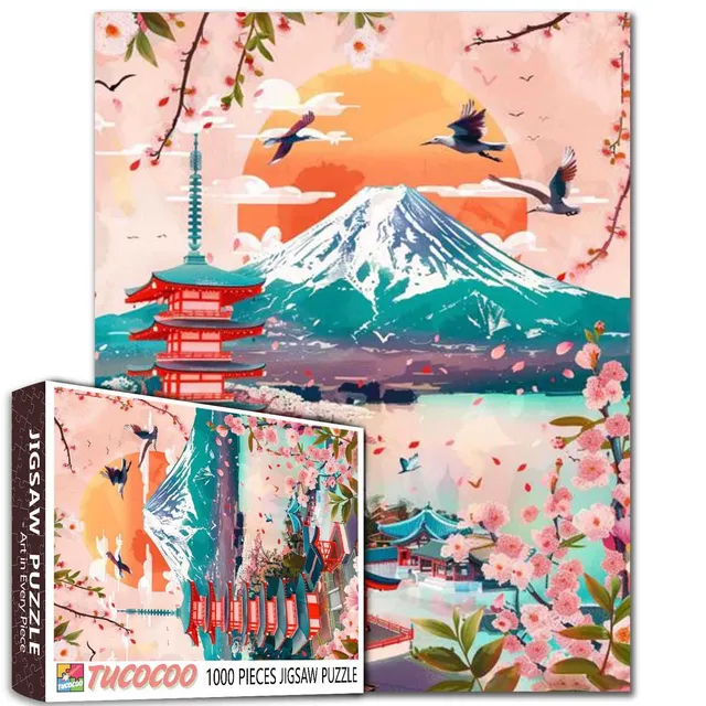 tucocoo-cherry-blossoms-mount-fuji-puzzle-1000-teile-japan image 1