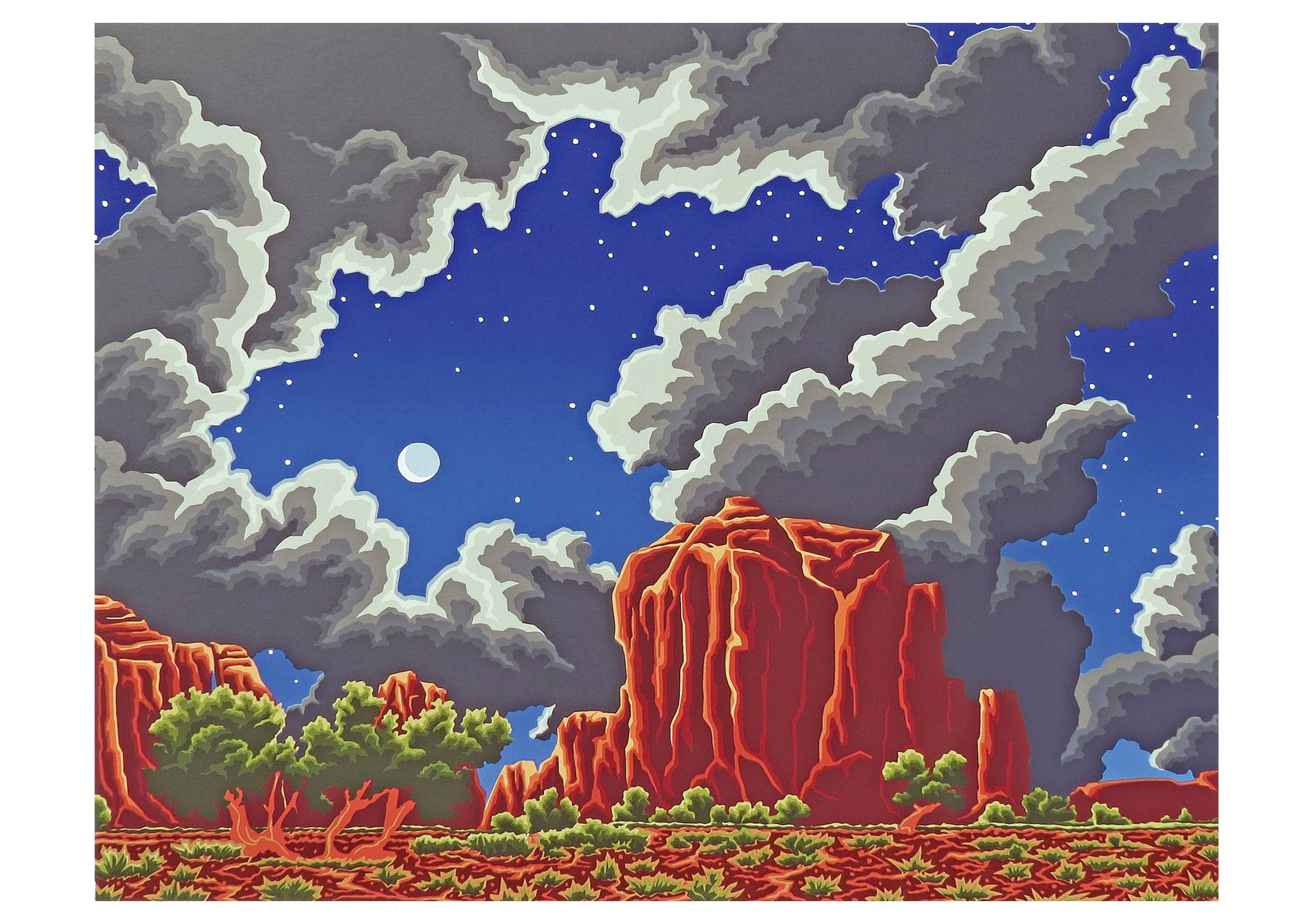 pomegranate-blank-notecards-harmston-bad-moon-rising-klappkarte-mond image 1