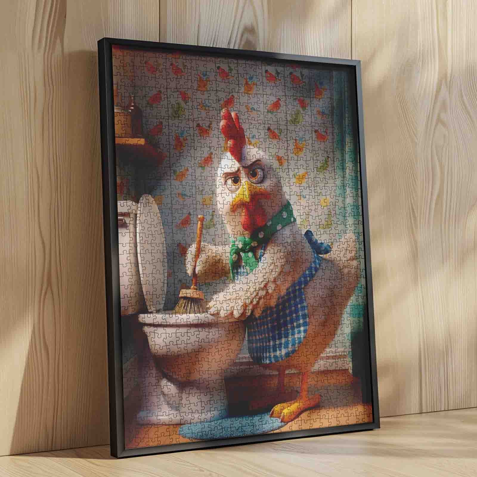 tucocoo-grumpy-chicken-cleaning-bathroom-puzzle-1000teile-huhn image 4