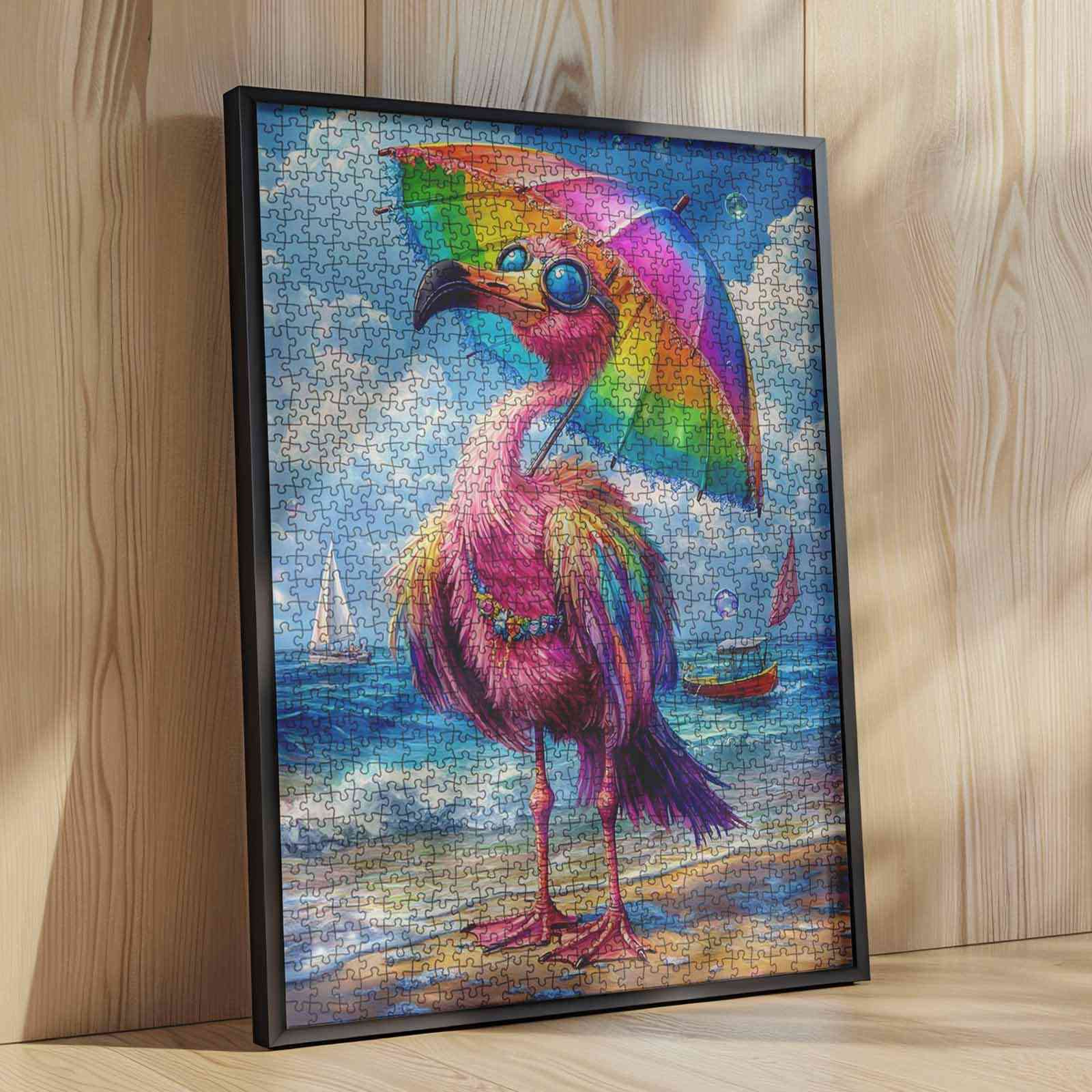 tucocoo-jigsaw-puzzles-colorful-flamingo-puzzle-1000-teile-strand image 4