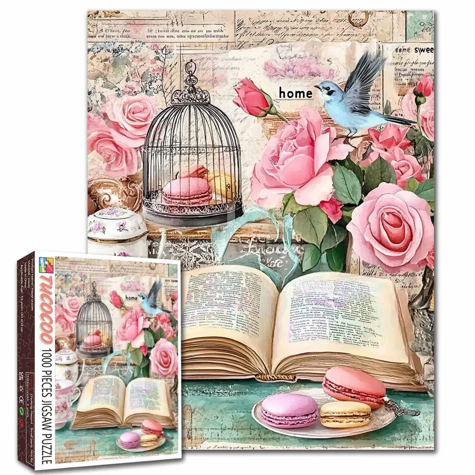 tucocoo-vintage-birdcage-tea-table-puzzle-1000-teile-retro image 1
