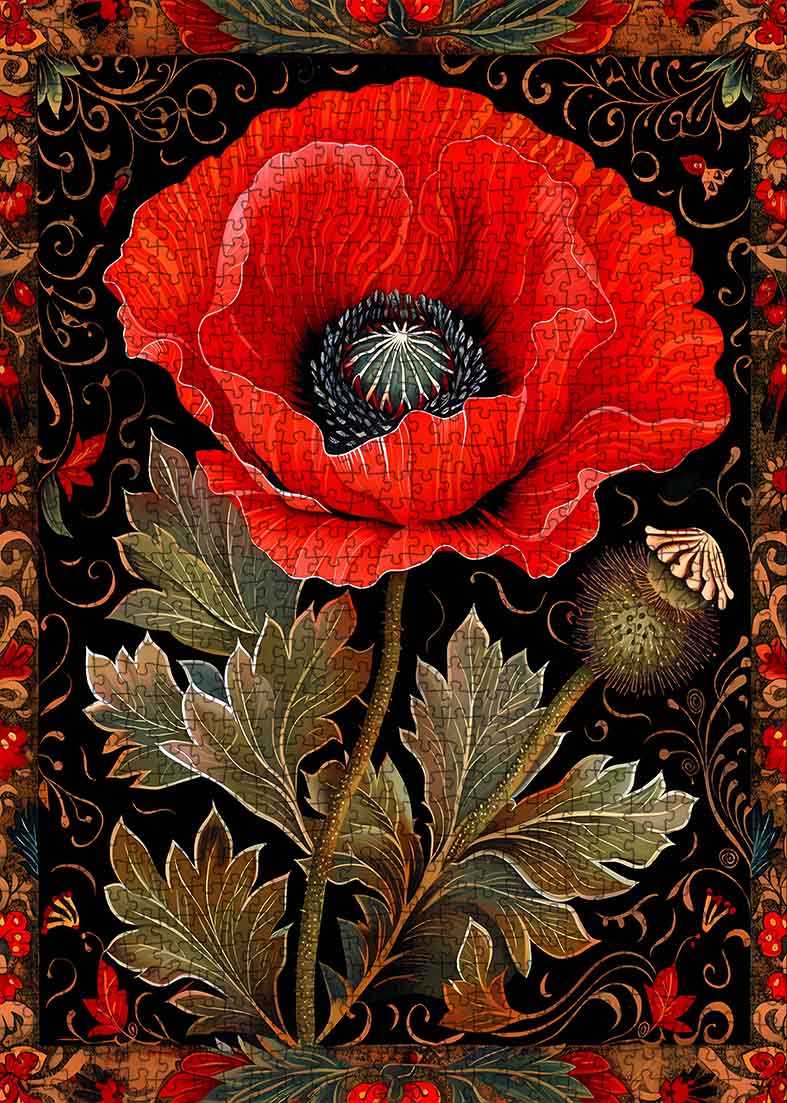 tucocoo-elegant-red-poppy-puzzle-1000-teile-blumen image 2