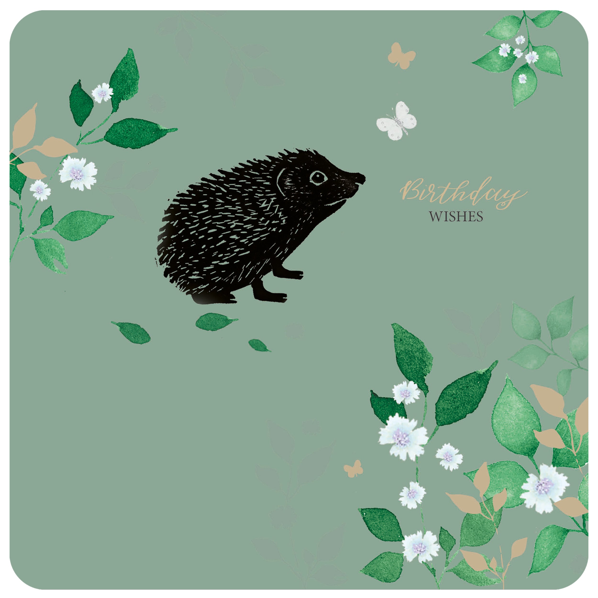 otter-house-brush-ink-grusskarte-happy-hedgehog-igel image 1