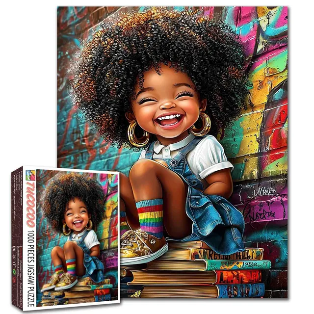 tucocoo-joyful-curly-girl-graffiti-street-puzzle-1000-teile-graffiti image 1
