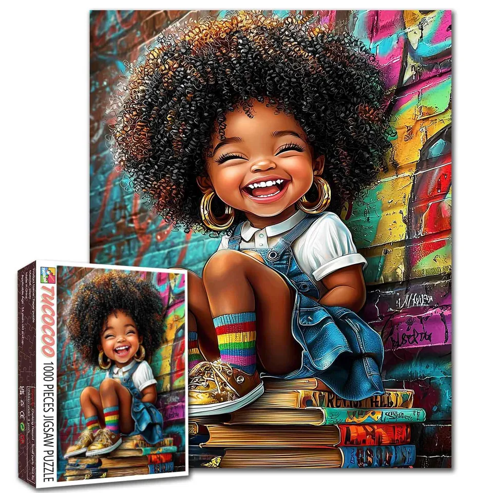 tucocoo-joyful-curly-girl-graffiti-street-puzzle-1000-teile-graffiti image 1
