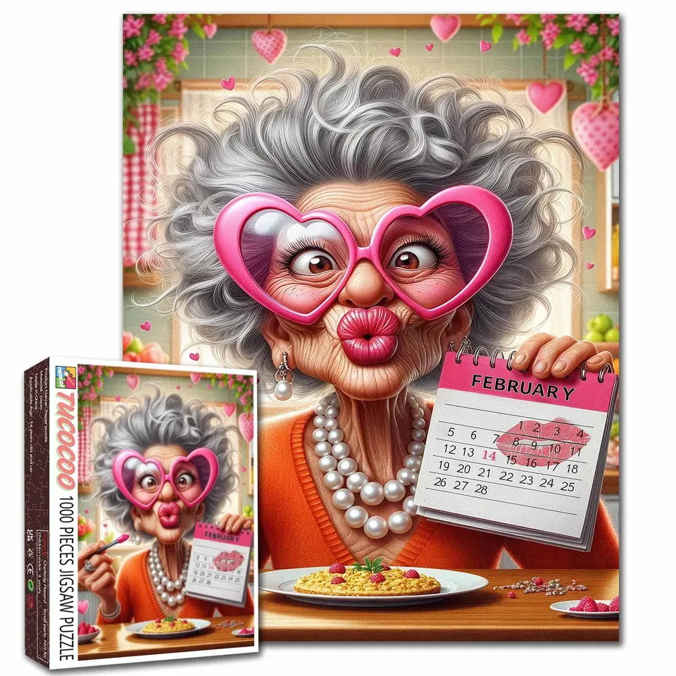 tucocoo-playful-february-love-granny-puzzle-1000-teile-lustig image 1