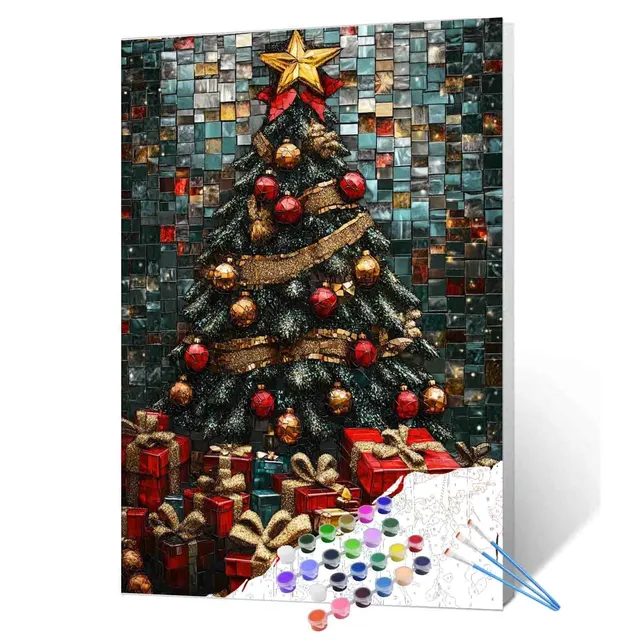 tucocoo-paint-by-numbers-christmas-tree-gifts-malen-nach-zahlen-baum image 1