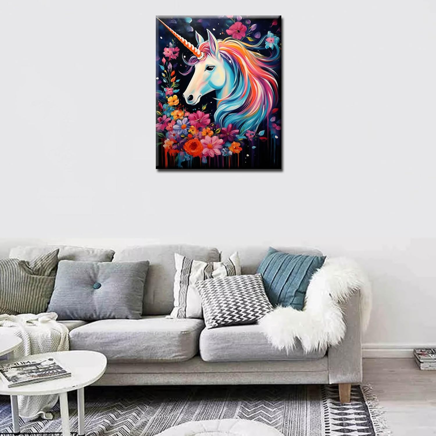 tucocoo-paint-by-numbers-einhorn-mit-blumen-malen-nach-zahlen-40x50 image 2