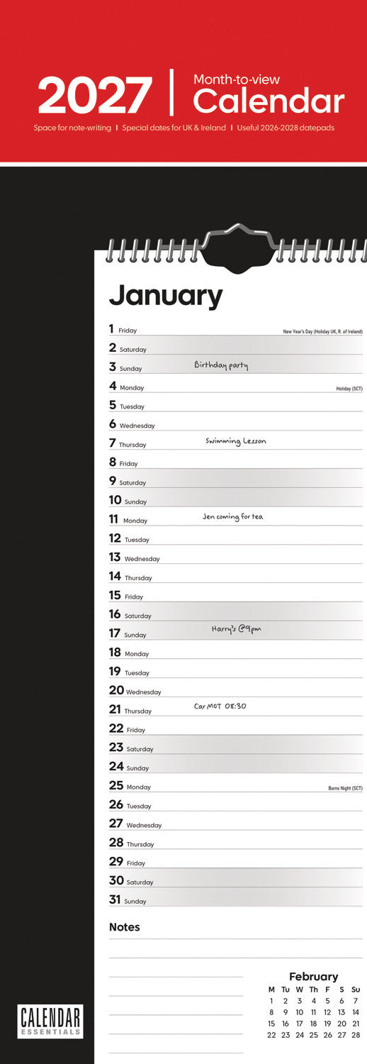 otter-house-essential-slim-calendar-2027-wandkalender-schmal image 1