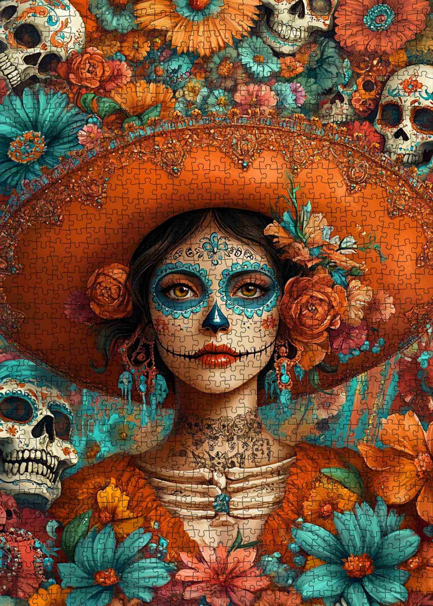 tucocoo-sugar-skull-lady-puzzle-1000-teile-halloween image 2