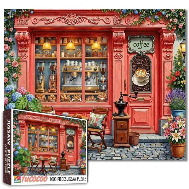 tucocoo-charming-floral-coffee-shop-puzzle-1000-teile-caf image 1