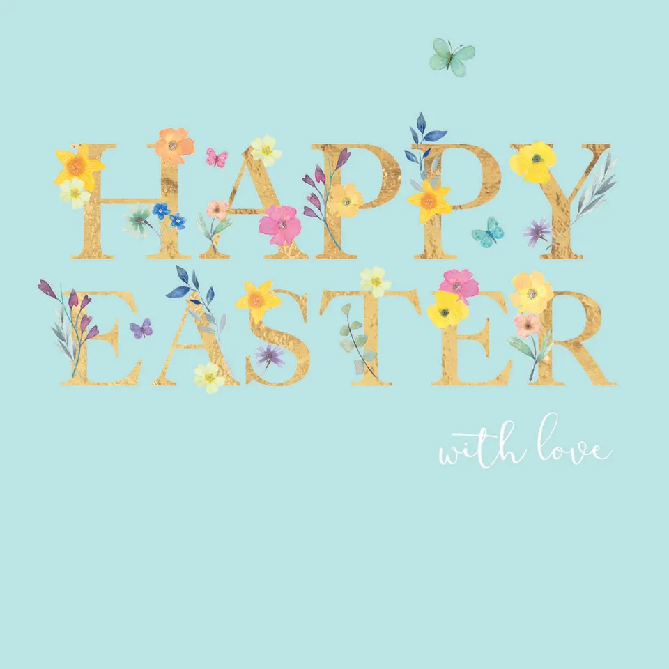otter-house-easter-happy-easter-text-osterkarte-5er-pack image 1