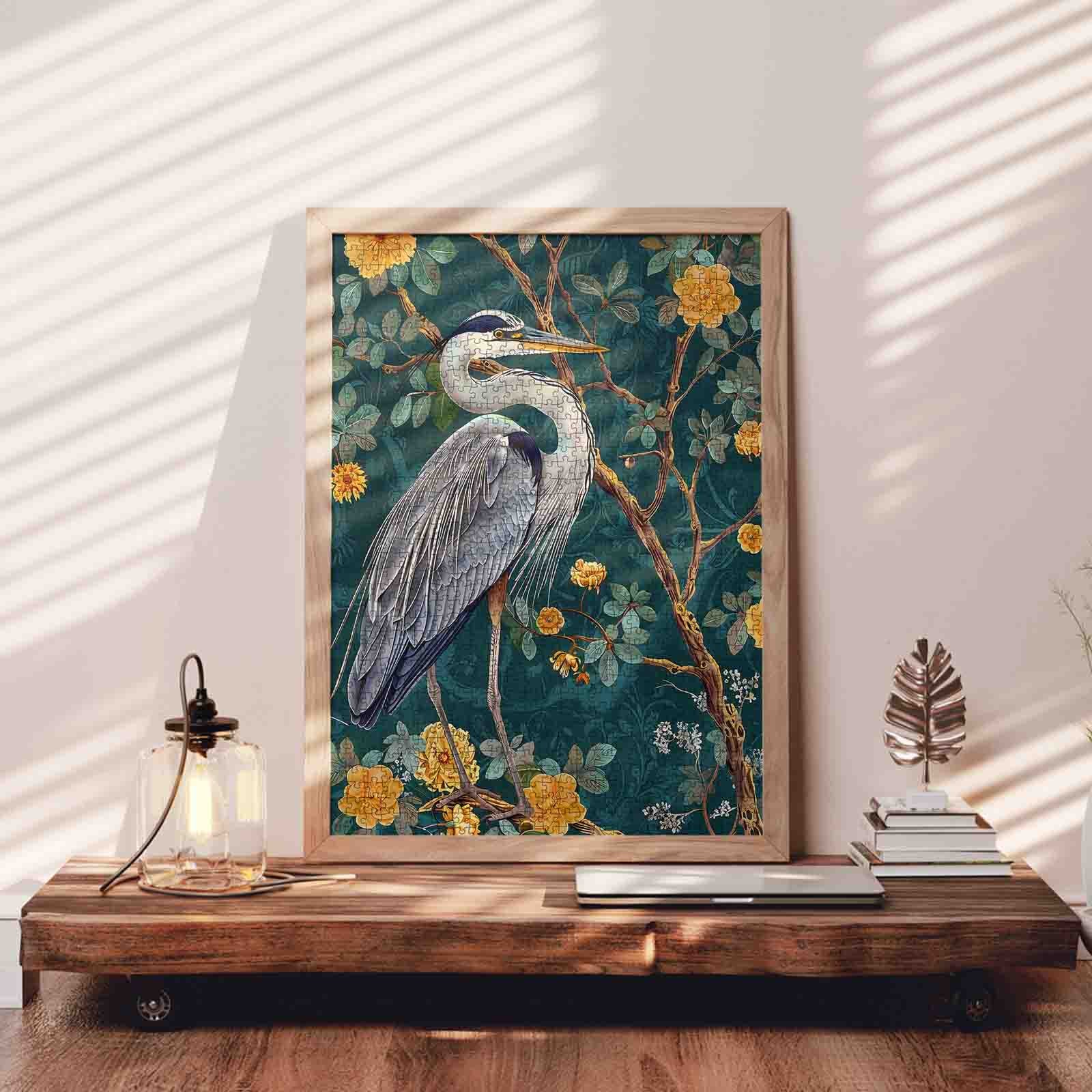 tucocoo-jigsaw-elegant-heron-floral-art-puzzle-1000-teile-reiher image 3