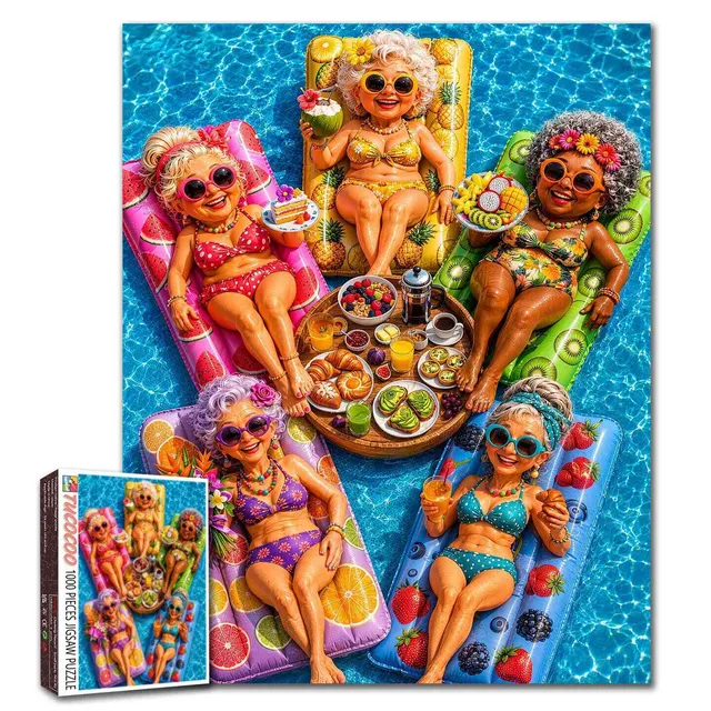 tucocoo-grandmas-summer-pool-party-puzzle-1000-teile-sommer image 1
