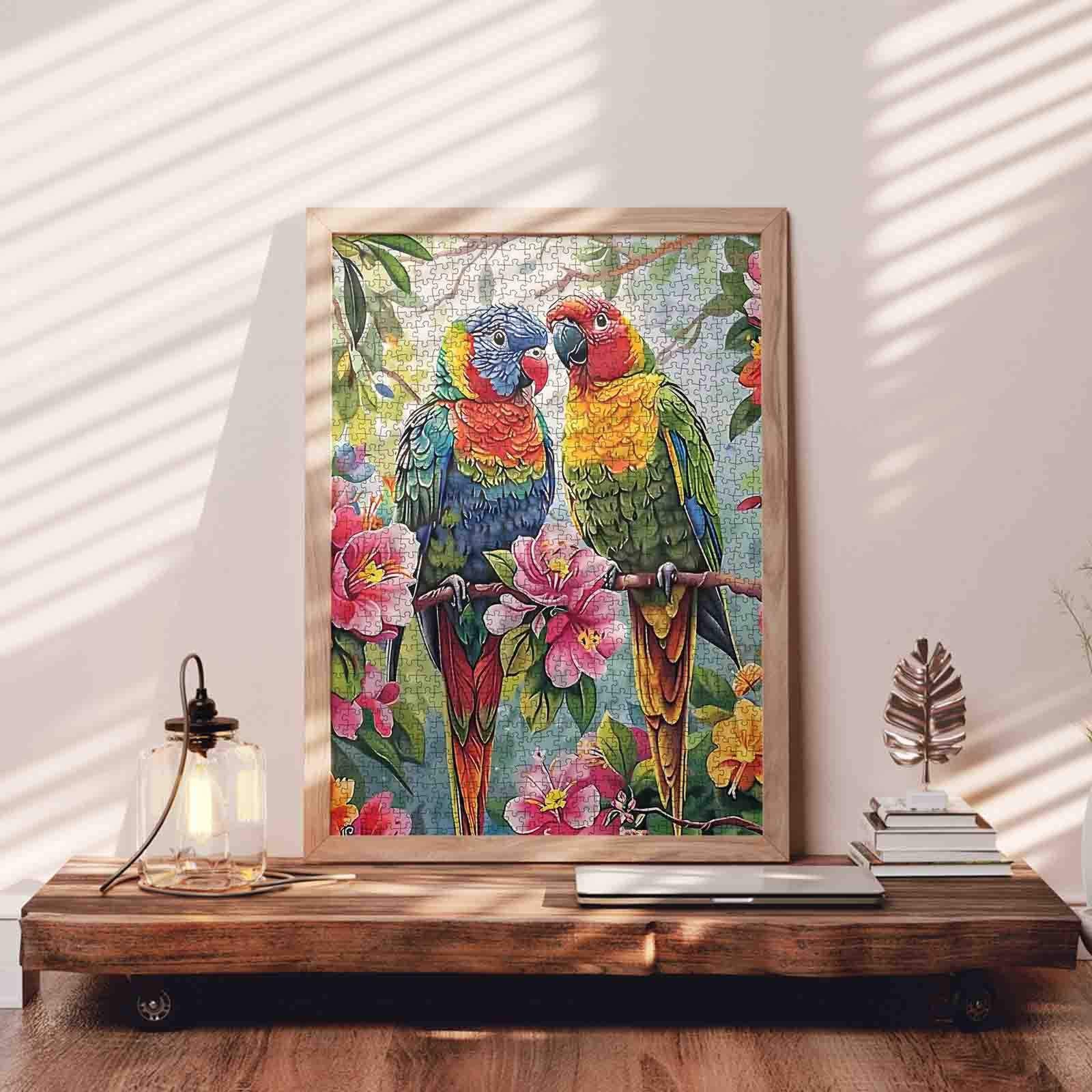 tucocoo-colorful-parrots-on-branch-puzzle-1000-teile-papagei image 3