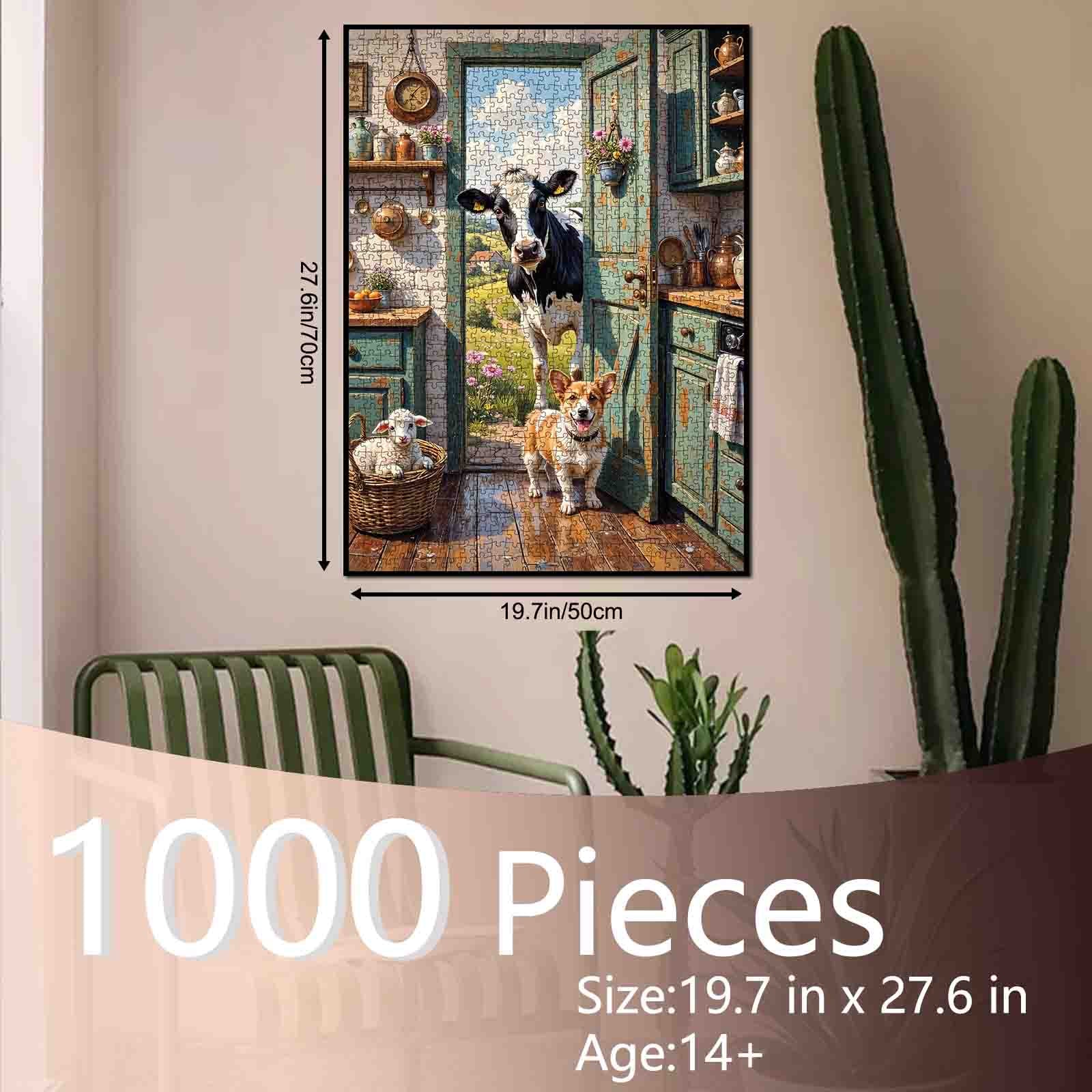 tucocoo-farmhouse-kitchen-cow-corgi-puzzle-1000-teile-kuh image 5