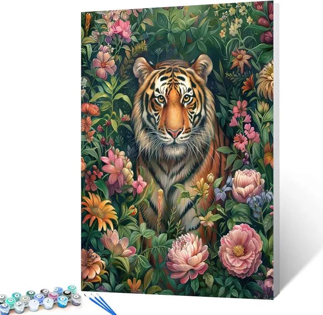 tucocoo-floral-tiger-malen-nach-zahlen-40x50cm-ohne-rahmen image 1
