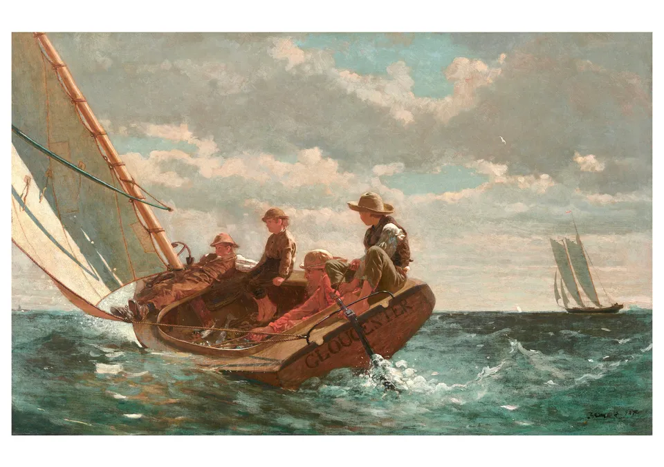 pomegranate-winslow-homer-breezing-up-klappkarte-k-ste image 1