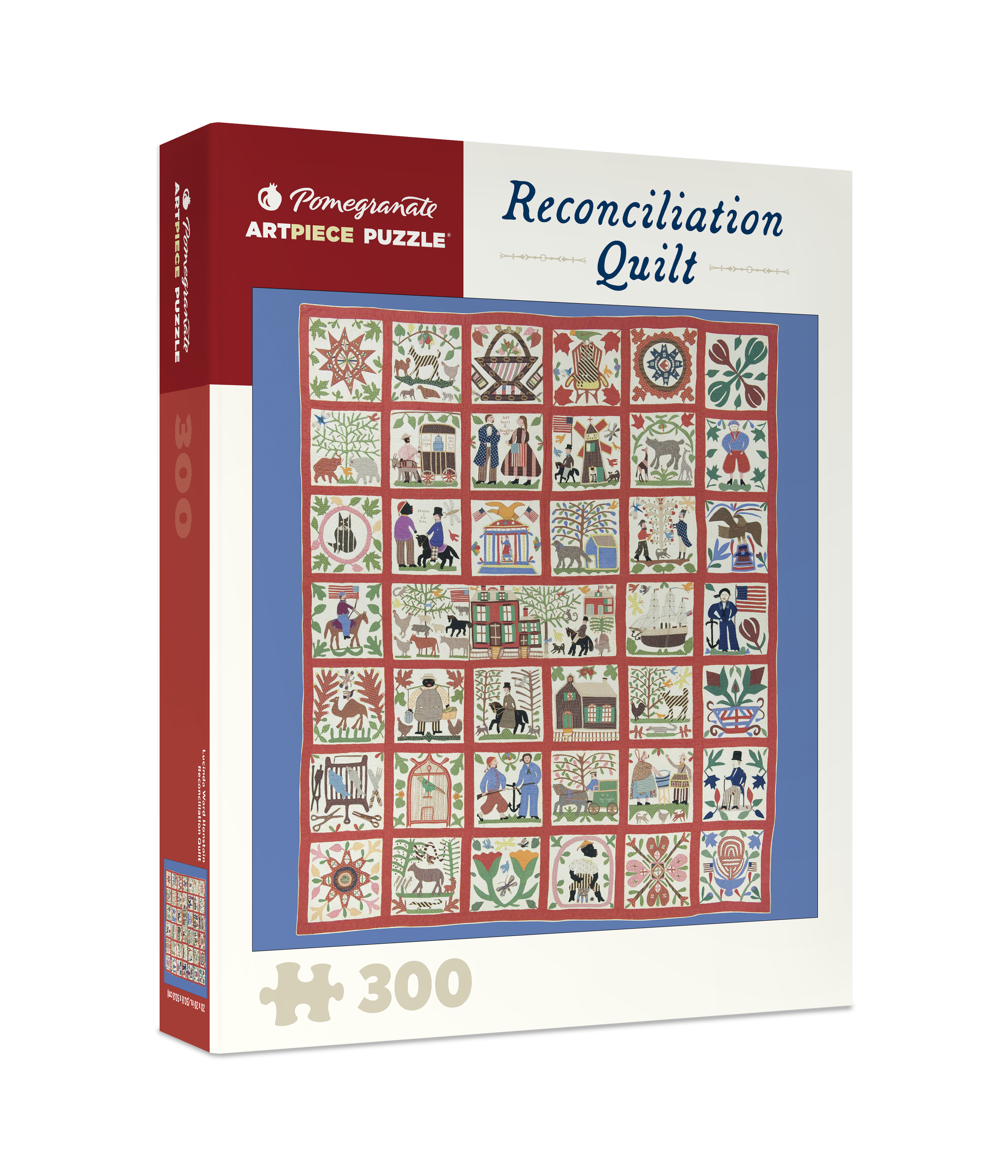 pomegranate-reconciliation-quilt-puzzle-300-teile-folk-art image 1