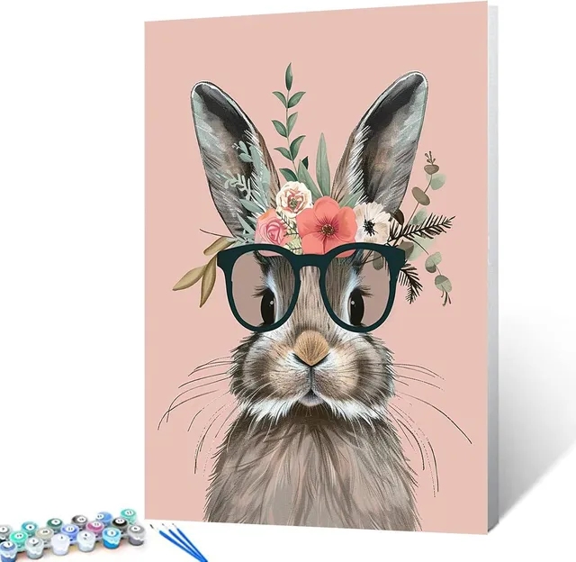 tucocoo-little-rabbit-malen-nach-zahlen-40x50-hase-sonnenbrille image 1