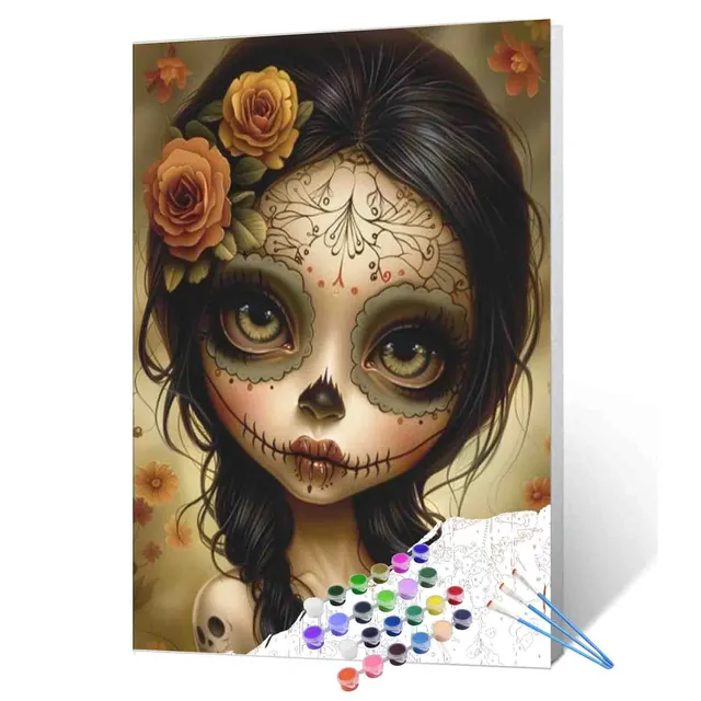 tucocoo-mystic-sugar-skull-girl-malen-nach-zahlen-ohne-rahmen image 1