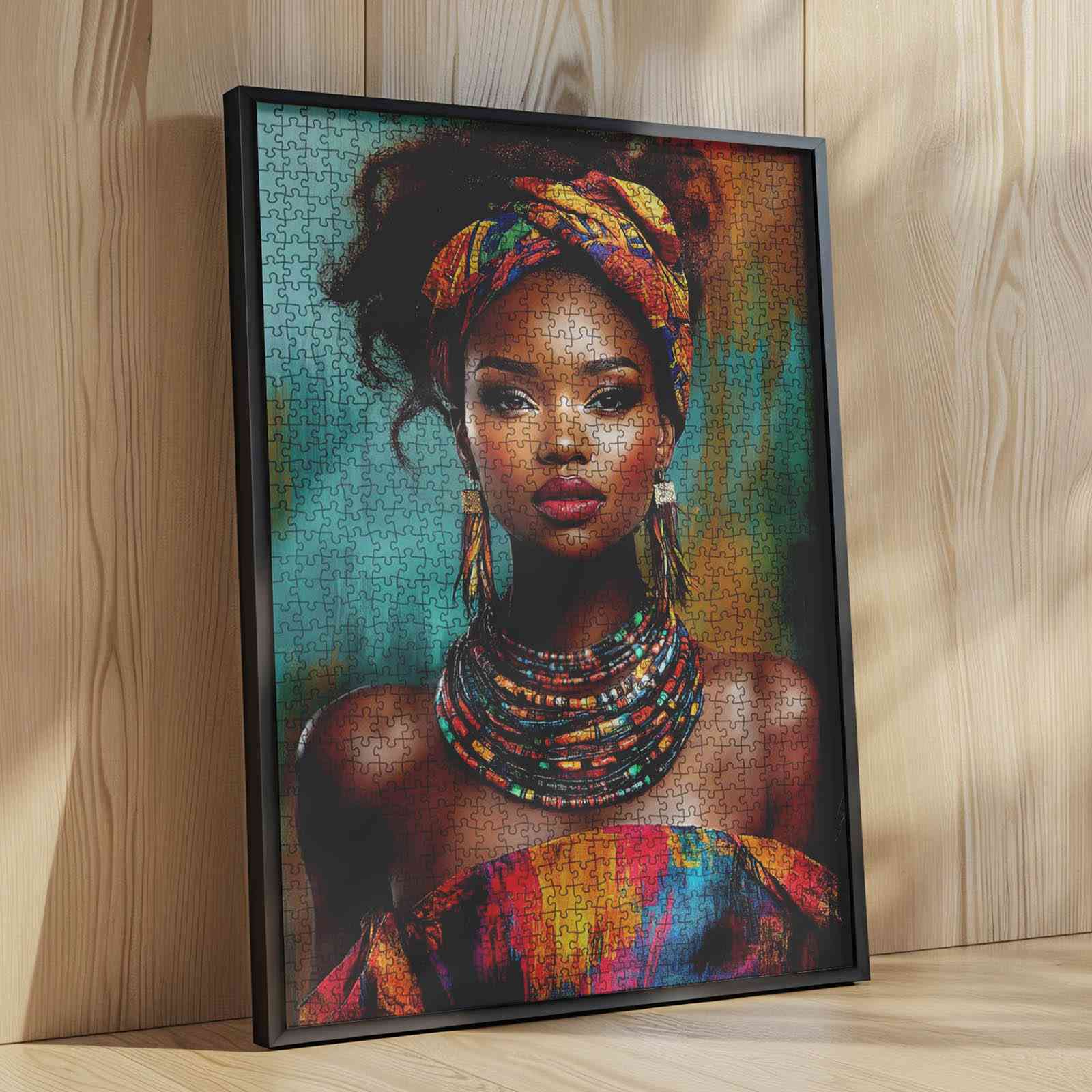 tucocoo-jigsaw-puzzles-african-beauty-in-vibrant-attire-puzzle-1000teile image 4