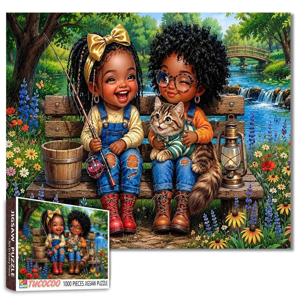 tucocoo-best-friends-fishing-day-puzzle-1000-teile-angeln image 1