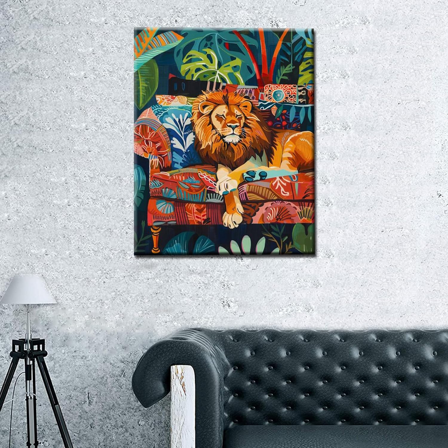 tucocoo-paint-by-numbers-lion-sofa-malen-nach-zahlen-40x50-o-rahmen image 2
