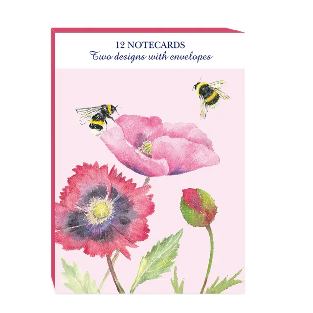 otter-house-beautiful-blooms-mohn-notizkarten-12er-set-a6 image 1