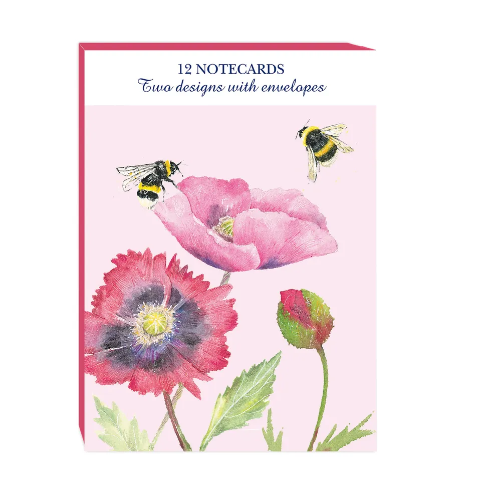 otter-house-beautiful-blooms-mohn-notizkarten-12er-set-a6 image 1