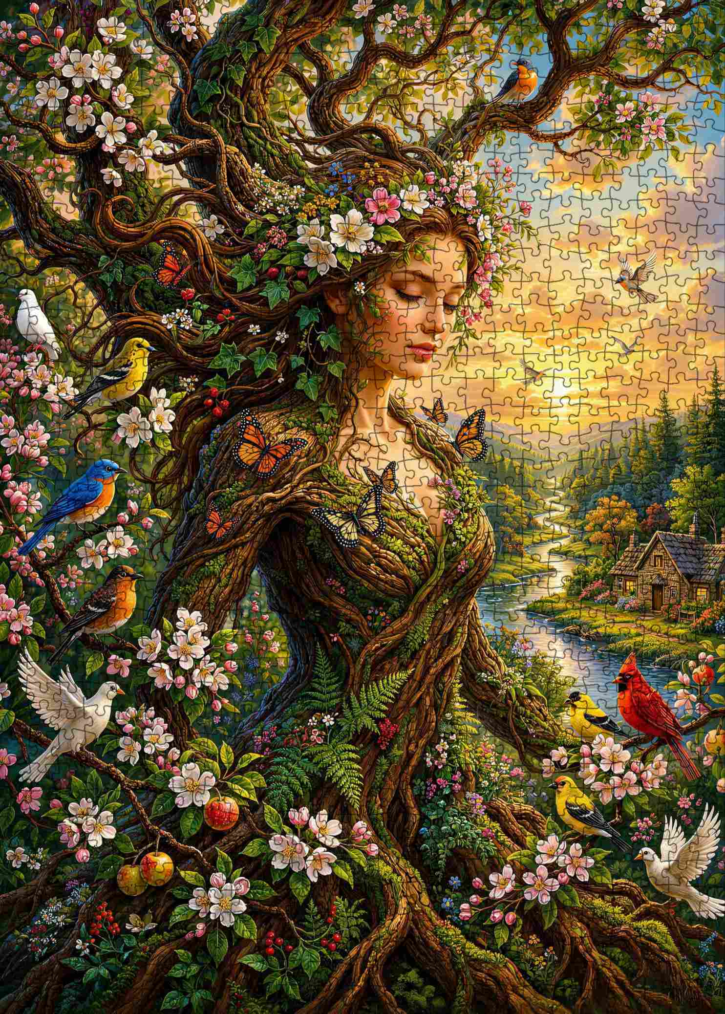 tucocoo-enchanted-tree-goddess-puzzle-1000-teile-waldmotiv image 2