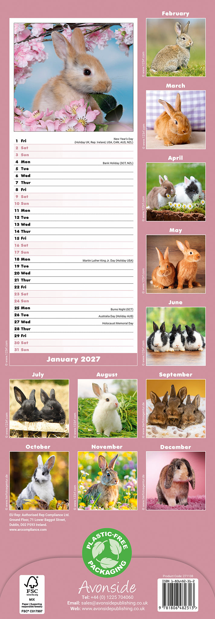 otter-house-rabbits-slim-calendar-2027-hasenkalender image 2