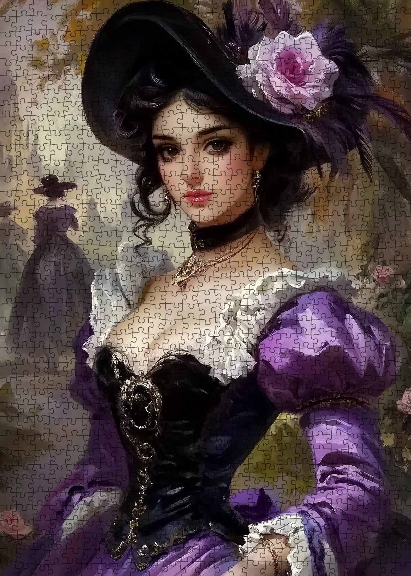tucocoo-jigsaw-puzzles-victorian-lady-puzzle-1000-teile-lila image 2