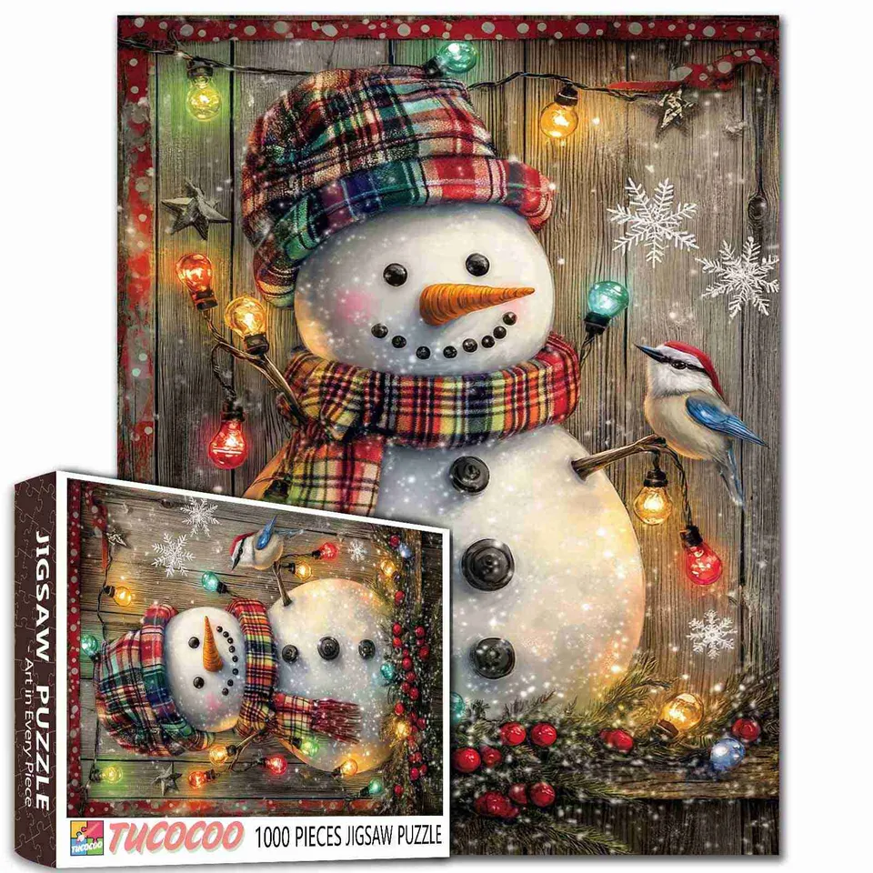 tucocoo-festive-snowman-lights-puzzle-1000-teile-weihnachten image 1